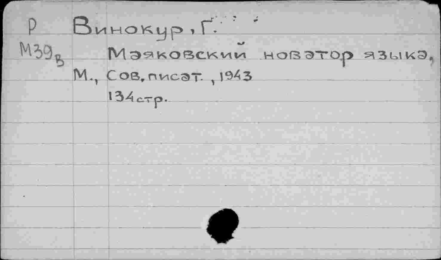 ﻿ß_J	Ви	но К у р 1 Г- М Э'ЙКОВСКИИ НО(ЗЭ"ГОр ЗЗЫКЭ, Сов.писэт. ,1Э43
мЬ9ь	м., <	
		134с.-г<э		.	